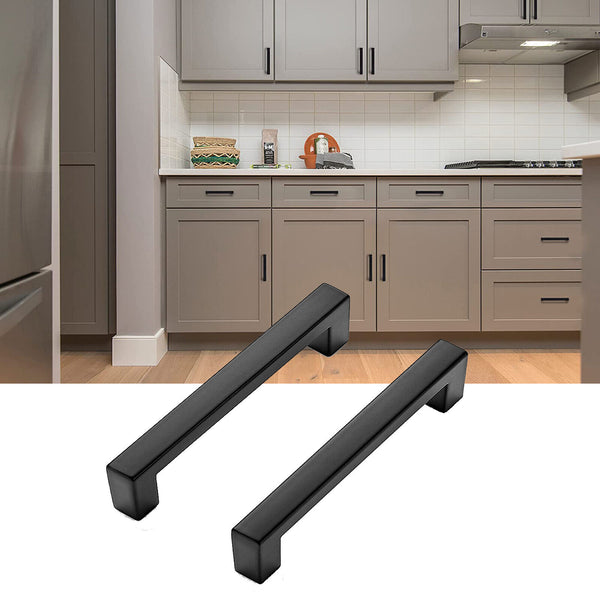 5x Kitchen Cabinet Handles Black Stainless Steel Cupboard Pulls Door Drawer Knob