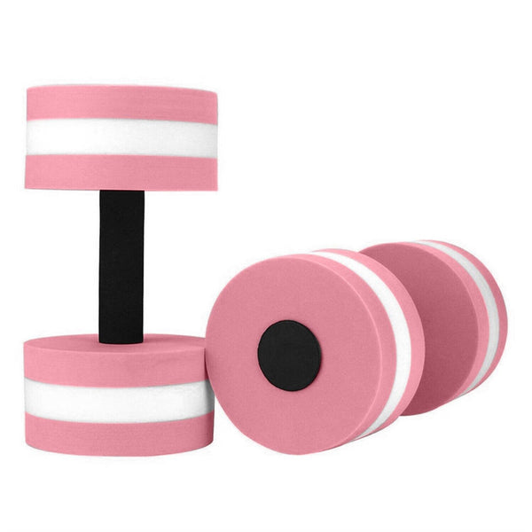 2x Pink Water Dumbbells Aquatic Exercise Dumb bells Water Aerobics Workouts Barbells - Lets Party