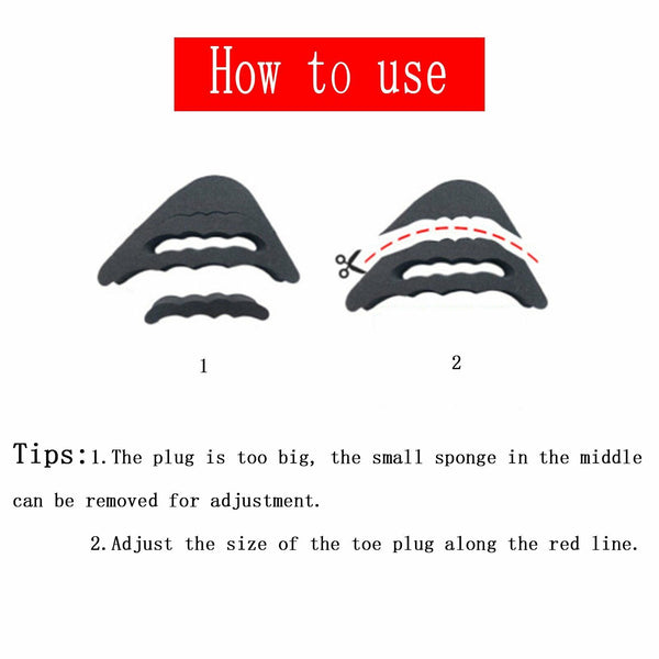 Shoe Filler Adjustment Thick Plug Forefoot Insert Toe Pain Relief Soft