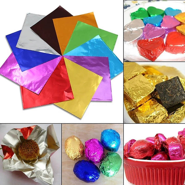 600X Square Candy Chocolate Lolly Aluminum Foil Paper Gift Wrappers Colorful AU