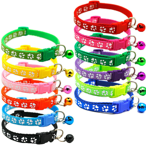 UP 30PCS Dog Cat Collar Pet Puppy Kitten Adjustable Breakaway Collar with Bell