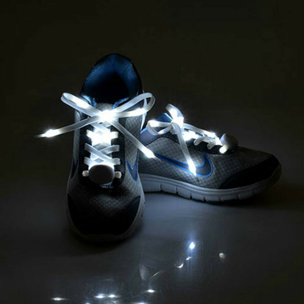 LED Flash Luminous Shoe Laces Shoelaces Platube Multi 5 Colour Light Up Glow Part - Lets Party