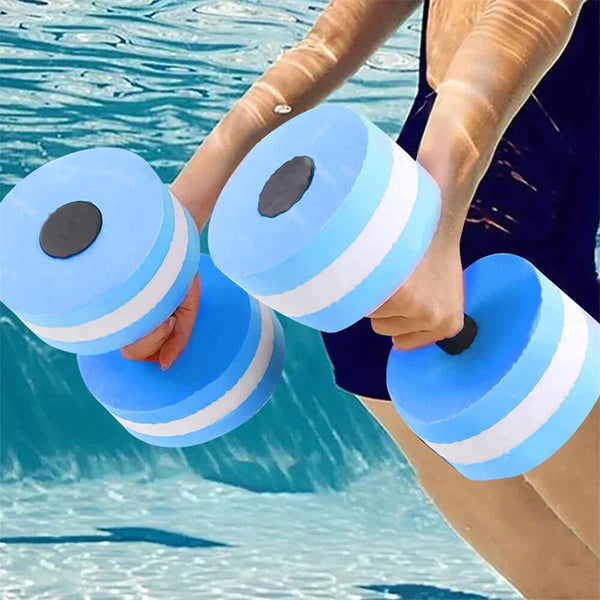 1x  Orange Water Dumbbells Aquatic Exercise Dumb bells Water Aerobics Workouts Barbells - Lets Party