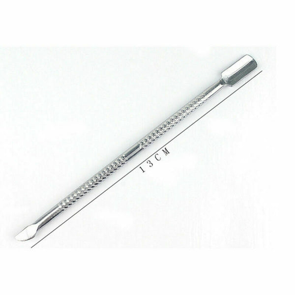 Stainless Steel Cuticle Nail Pusher Double Ended Spoon Nail Art Tool Pedicure - Lets Party