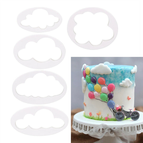 5 Pcs Clouds Cookie Cutters Baking Decorating Mold Fondant Biscuit Cutters Tool - Lets Party