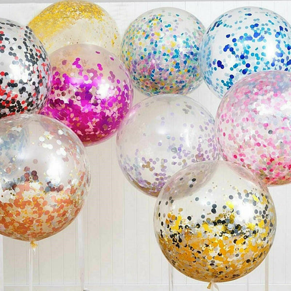 45cm Giant Clear Confetti Balloon Latex Balloons Wedding Birthday Party Balloons - Lets Party