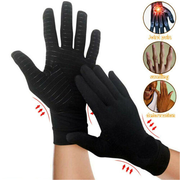 Compression Copper Arthritis Gloves Hand Wrist Brace Finger Pain Relief Support - Lets Party