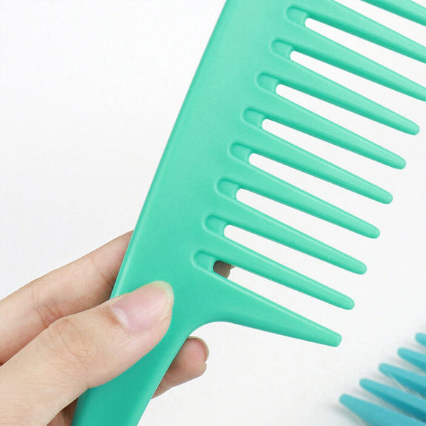 Blue Hair Comb Large Wide Tooth Comb Shower Curl Wet Bathroom Salon Anti-static - Lets Party