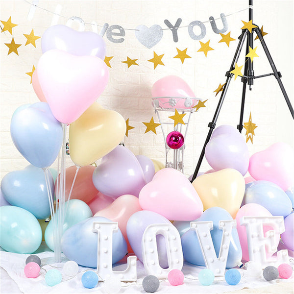 10pcs Macaron Balloon 25cm Heart Latex Balloons Party Wedding Birthday - Lets Party