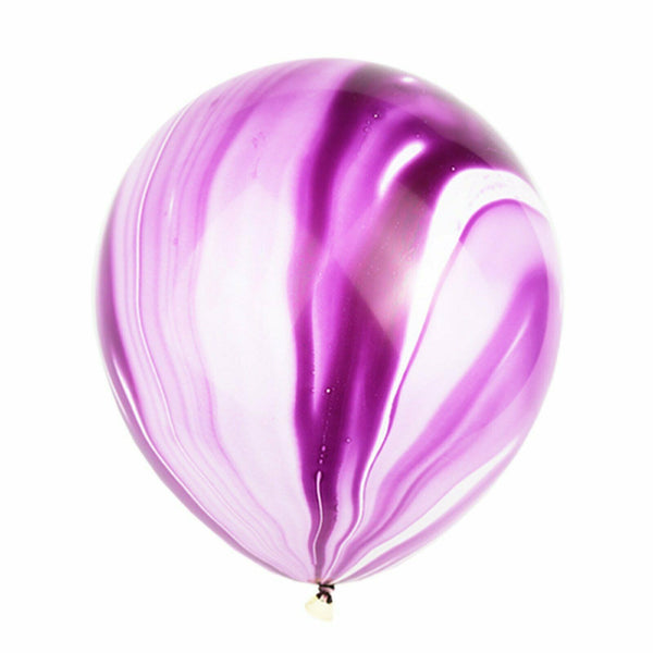Latex Purple White Marble Balloons 30cm Helium Birthday Party Wedding Balloon - Lets Party