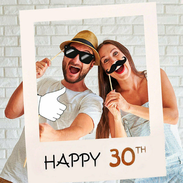 18th 30th 40th Photo Booth Props Picture Frame Wedding Birthday Party Decoration - Lets Party