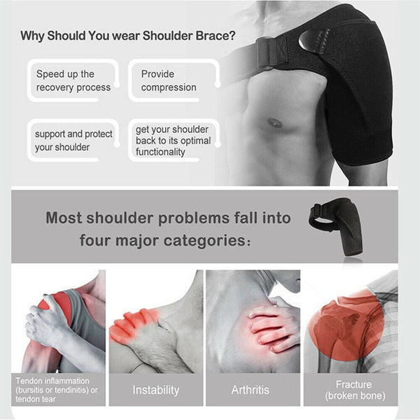 Pain Relief Shoulder Brace Rotator Cuff Support Therapy Belt Sleeve Men Unisex - Lets Party