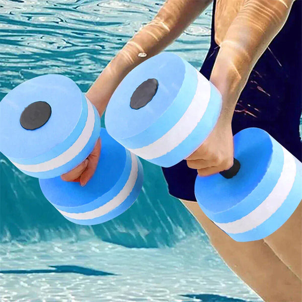 1x  Yellow Water Dumbbells Aquatic Exercise Dumb bells Water Aerobics Workouts Barbells - Lets Party