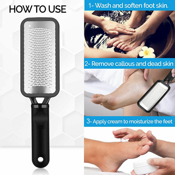 White Stainless Steel Foot File Scraper Grater Pedicure Rasp Callus Remover Tool - Lets Party