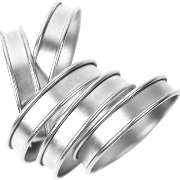 4/8PCS Stainless Steel English Muffin Rings Crumpet Double Rolled Cookie Tarts - Lets Party