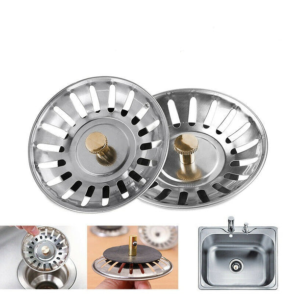 Stainless Steel Kitchen Sink Strainer Waste Plug Filter Drain Stopper AU Stock - Lets Party
