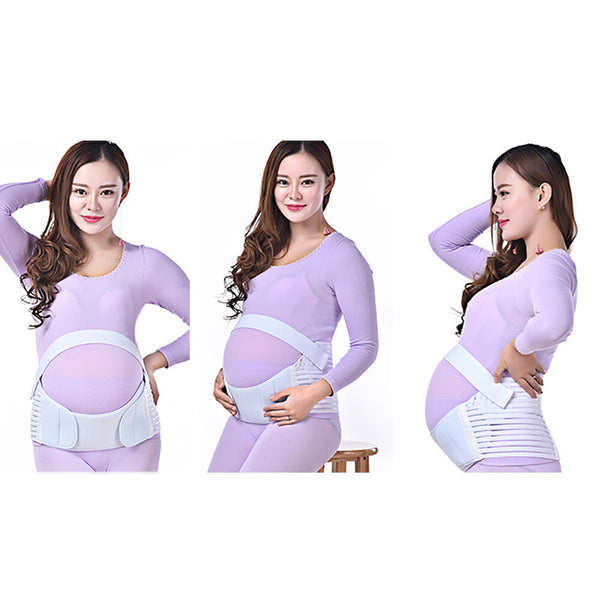 Pregnancy White Maternity Support Brace Strap Belt Abdominal Back Support Belly Band - Lets Party