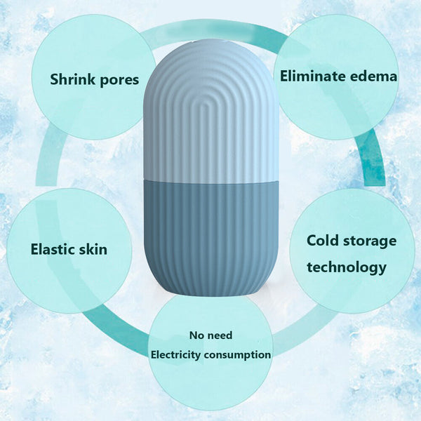 Hot Ice Facial Cube Massager Ice Roller to Depuff Shrink Pores Sculpt Face Care