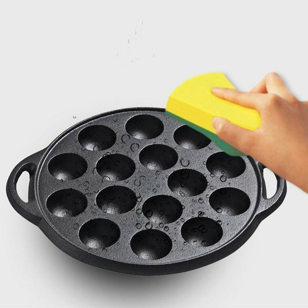 7 Or 15 Dimple Cast Iron Poffertjes Mini Dutch Pancake Cake Pan with Handles AU