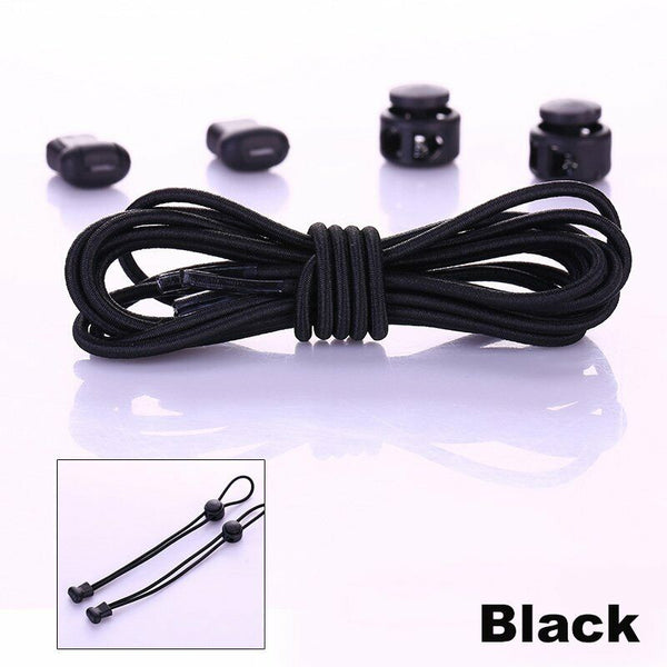 2-Pairs No Tie Shoelaces Elastic Lock Shoe Laces For Adults Kids Sports Sneaker