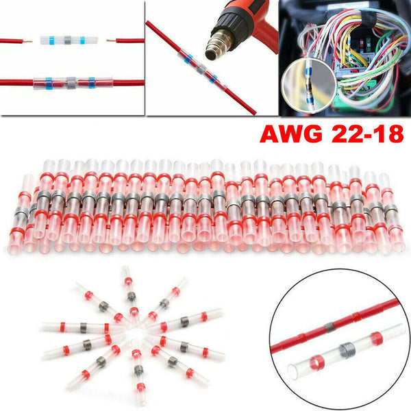150PCS Solder Seal Sleeve Heat Shrink Butt Wire Connectors Waterproof Terminals