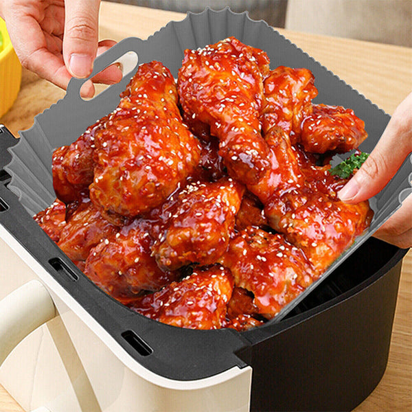 New Square Air Fryer Non-Stick Baking Tray Silicone Pot Basket Liner