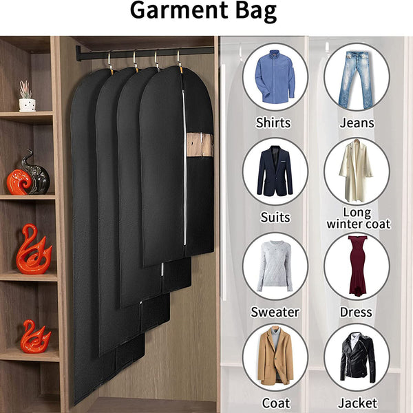 5pcs Dustproof Storage Bag Garment Dress Cover Suit Cloth Jacket Coat Protector