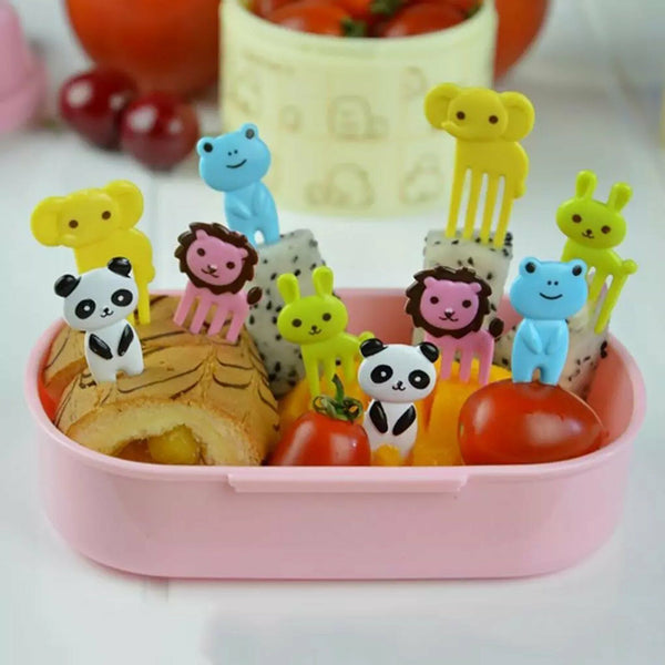 50PCS Mini Kids Animal Food Fruit Picks Forks Lunch Box Accessory Decor Tools AU