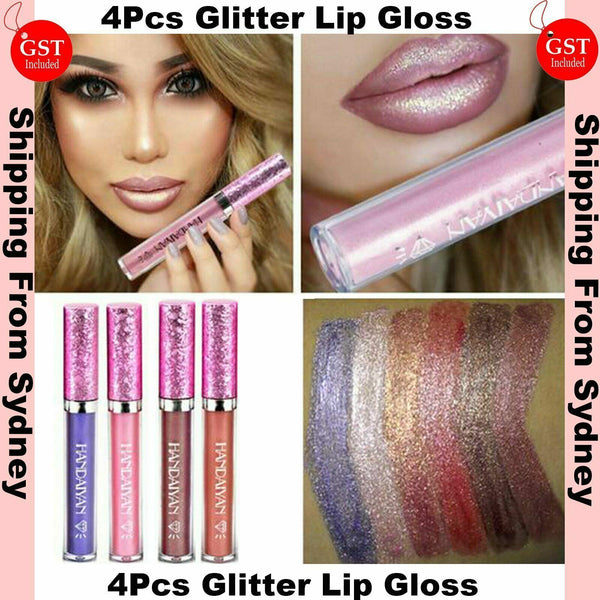 HANDAIYAN Metallic Metal Lipstick Liquid Glitter Long Lasting Lip Gloss Makeup