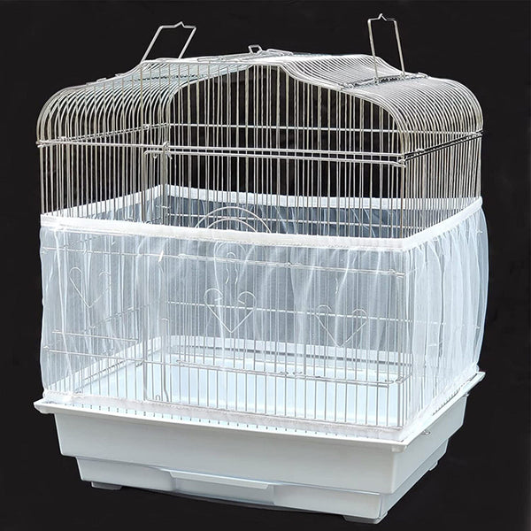Shell Skirt Mesh Cover Pet Bird Cage Guard Nylon Net Seed Catcher Parrot Cover