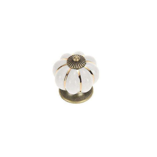 Vintage Ceramic Doorknobs Pumpkin Cupboard Kitchen Cabinet Drawer Pull Handle AU