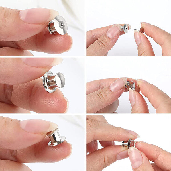 Backs Locking Pin Keepers Badge-Pin Locks Pin For Lapel Enamel Hat Pins