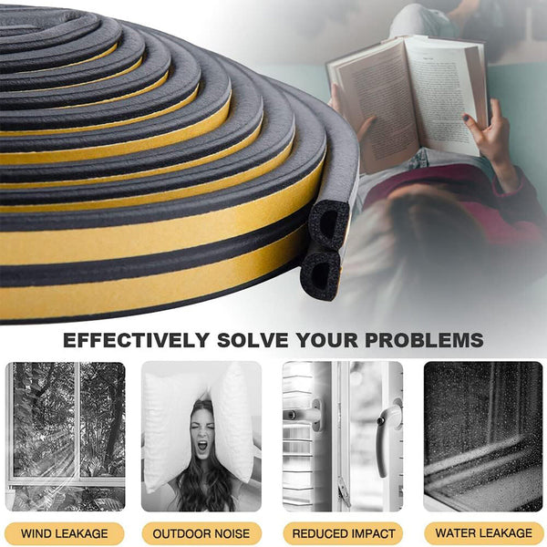 5M Rubber Seal Weather Strips Tape Door Window Draught Excluder Self Adhesive AU