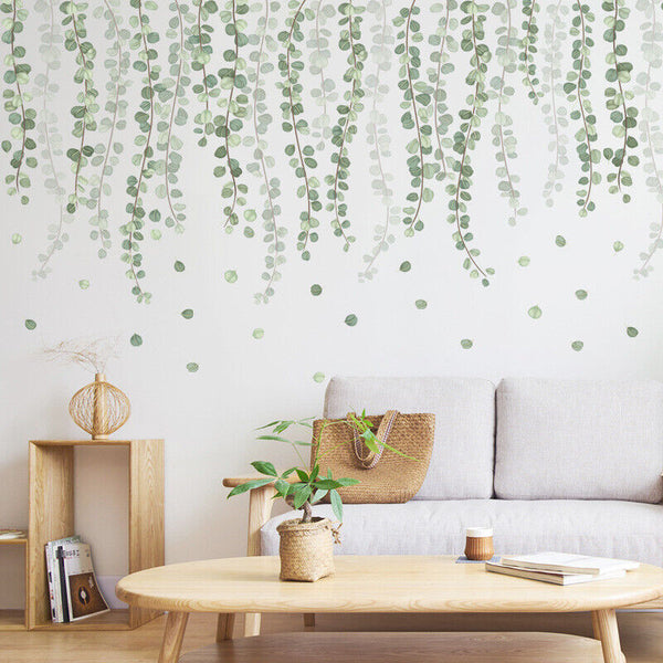 Removable Wall Stickers Nursery Green Foliage Leaves Hanging Vines Decor DIY AU