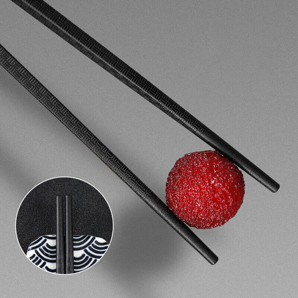 5/10/20 Pairs Alloy Laser Engraving Chopsticks Non-Slip Reusable Sushi Stick AU