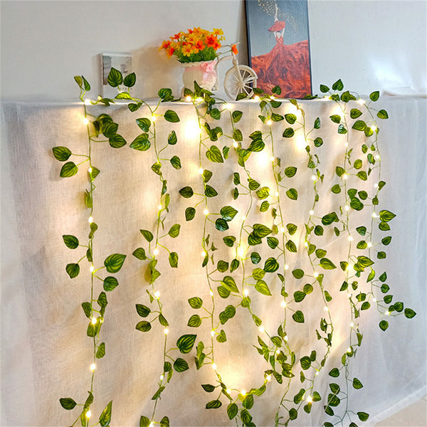 12PCS 3M LED Artificial Ivy Flower 3M Fairy String Lights Garland Wedding Xmas