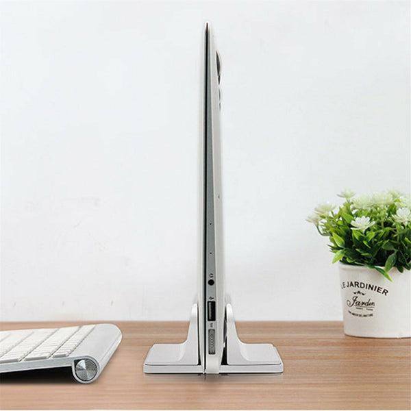 Aluminum Vertical Laptop Stand Desktop Holder Space-Save Shelf For Macbook iPad