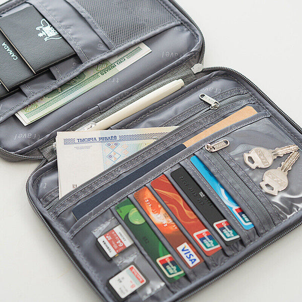 Waterproof Passport Holder Travel Document Wallet RFID Bag Family Case Organizer