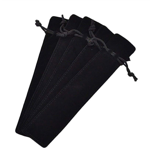 Black Velvet Pen Pouch Sleeve Holder Single Pen Bag Case Pencil Bag AU