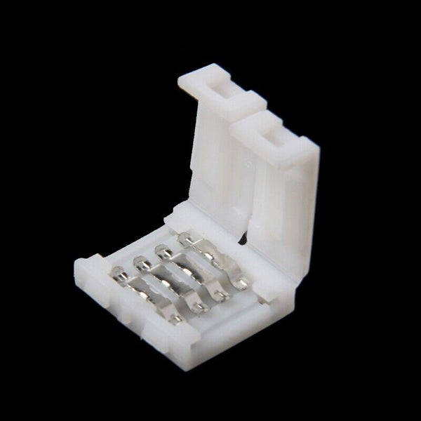 4 Pin 10mm End Connector Clips for LED Strip lights No Soldering 3528 5050 RGB