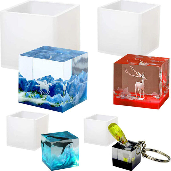 Square Cube Resin Casting Mold Silicone Dried Flower Specimen Making Epoxy Mould