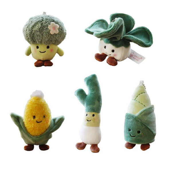 Vegetable Keychain Plush Realistic Food Simulation Soft Stuffed Kids Toy Keyring