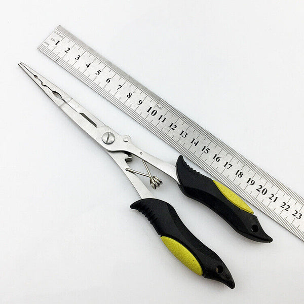 Stainless Steel Fishing Hook Remover Pliers Braid Tackle Line Cutter Scissors