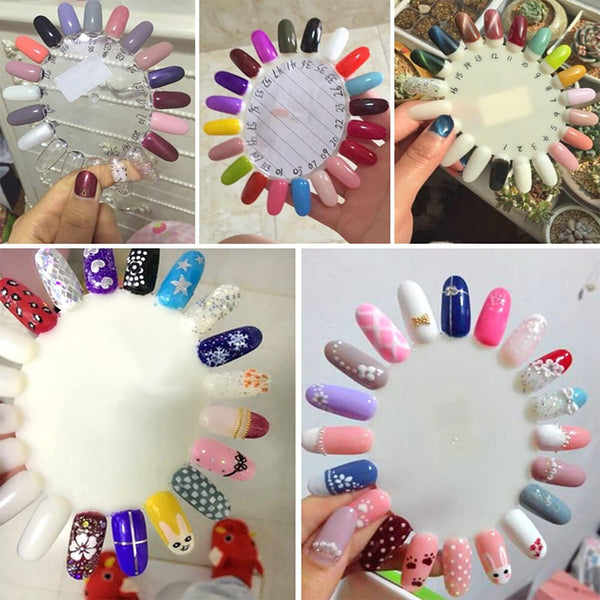 Nail Polish Color Display Wheels Chart Natural White Tips Swatch UV Gel AU