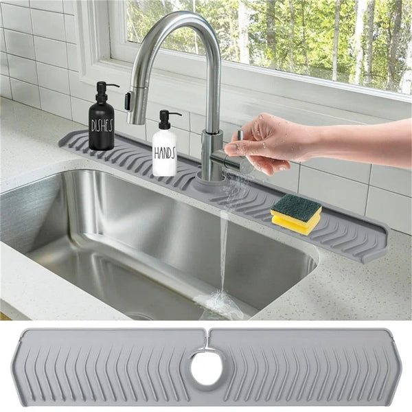 Tray Slip Mat Kitchen Faucet Sink Splash Guard Silicone Drain Pad Water Catcher