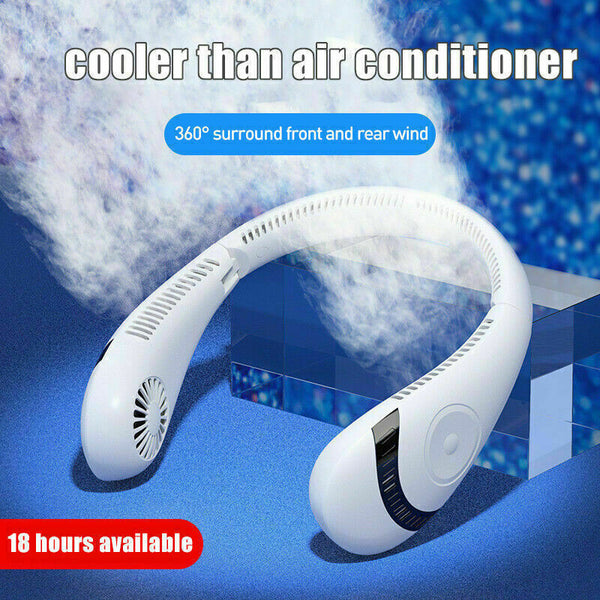 Mini Neck Fan Bladeless Hanging Air Cooler USB Rechargeable Portable Personal - Lets Party