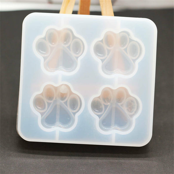 Silicone Keychain Jewelry Tag DIY Epoxy Mould Cat Paw Mold Resin Casting Mold