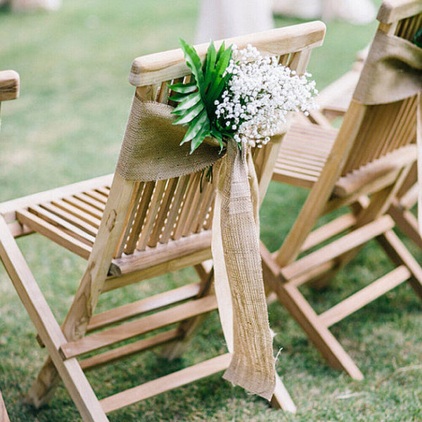 Burlap Hessian Fabric Chair Sash Table Runner 2.4m Long Vintage Wedding Party AU