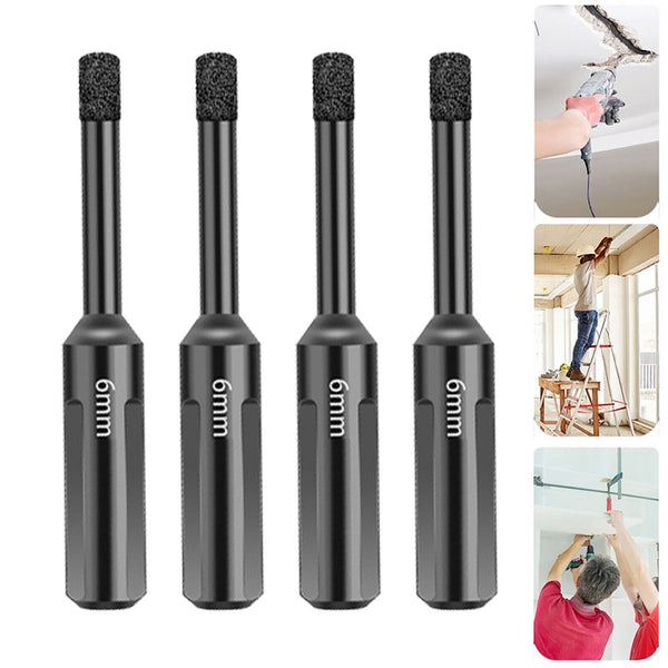 6MM Dry Diamond Drill Bits For Porcelain Glass Tile Ceramic Marble Black Diamond