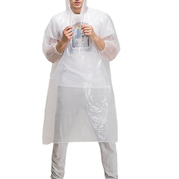 2pcs Clear Rain Coat Adult Rain Poncho Disposable Emergency Raincoat Plastic AU